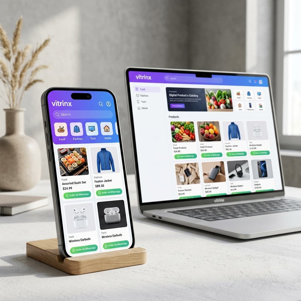 vitrinx - Vitrine virtual em laptop e celular