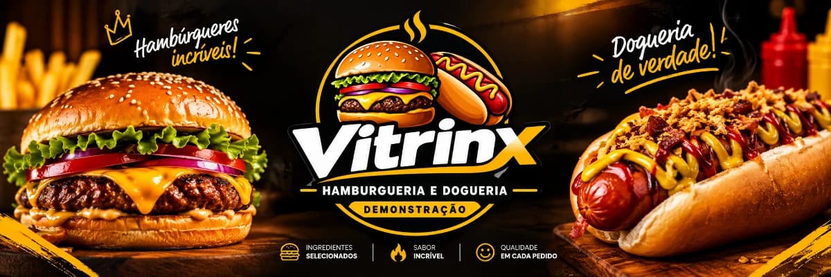 Banner Vitrinx Hambúrgueria e Dogueria Demonstração