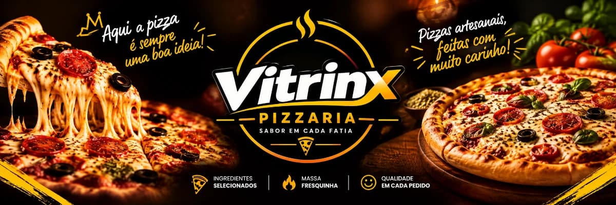 Banner Pizzaria Demonstração Vitrinx